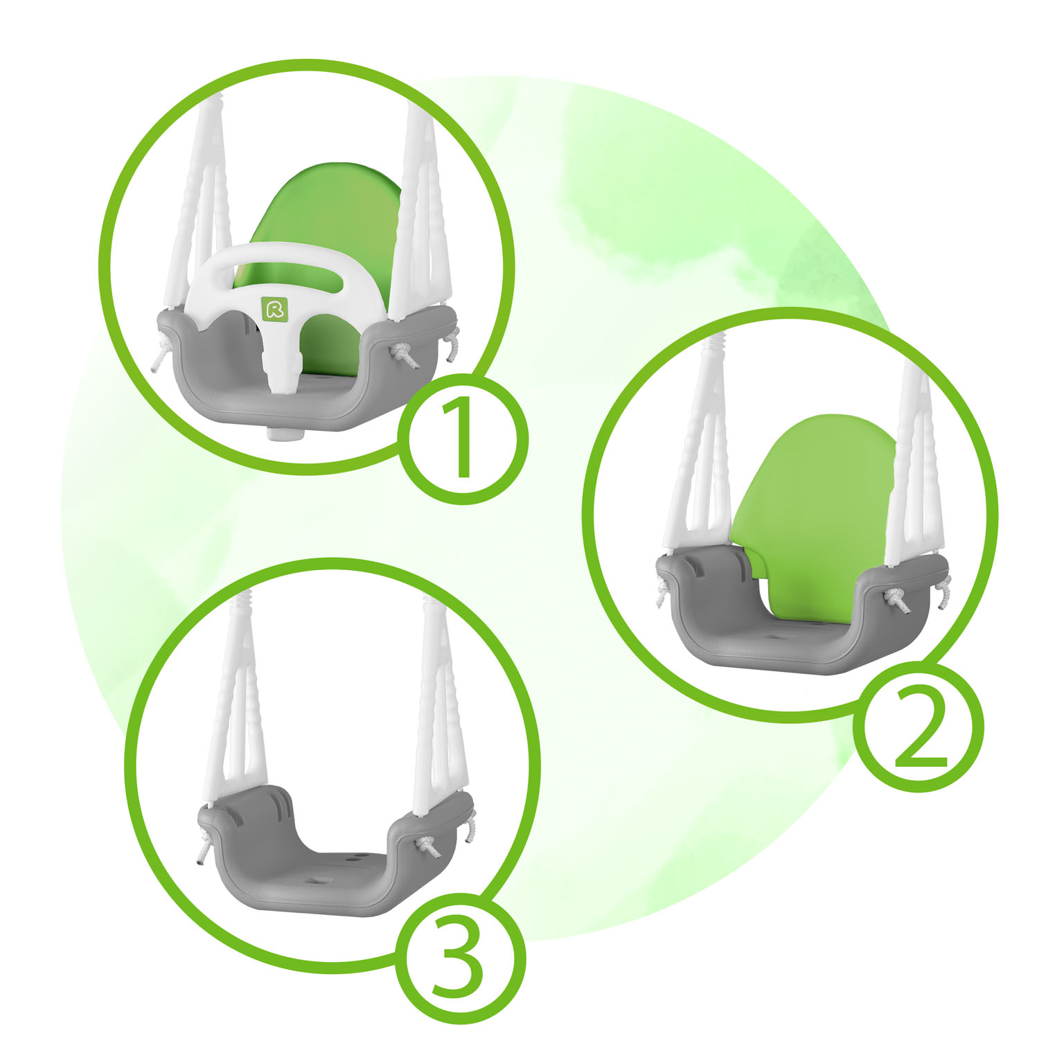 Ricokidsi 3-ühes elevandikujuline ämbrikiik, hall ja roheline - Image 6