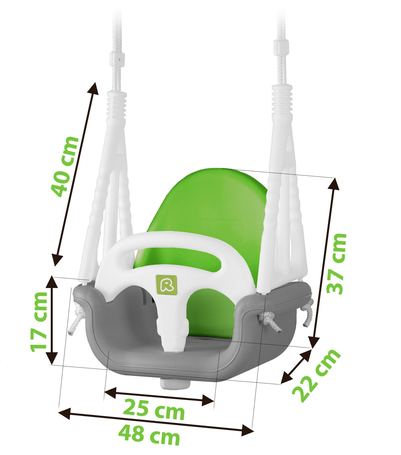 Ricokidsi 3-ühes elevandikujuline ämbrikiik, hall ja roheline - Image 3