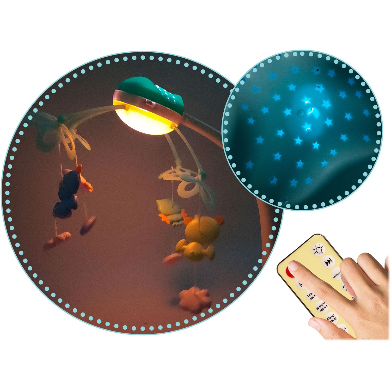 Võrevoodi karussell projektoriga RK-813 sinine - Image 5