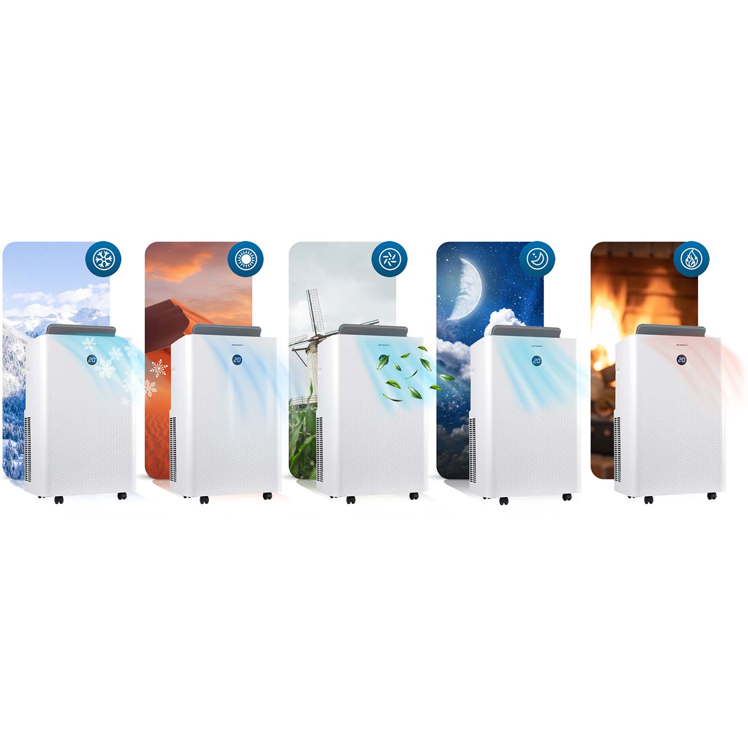 Kaasaskantav konditsioneer 14000 BTU õhukuivati kütte WiFi 37l/24h Berdsen BD-583 - Image 10