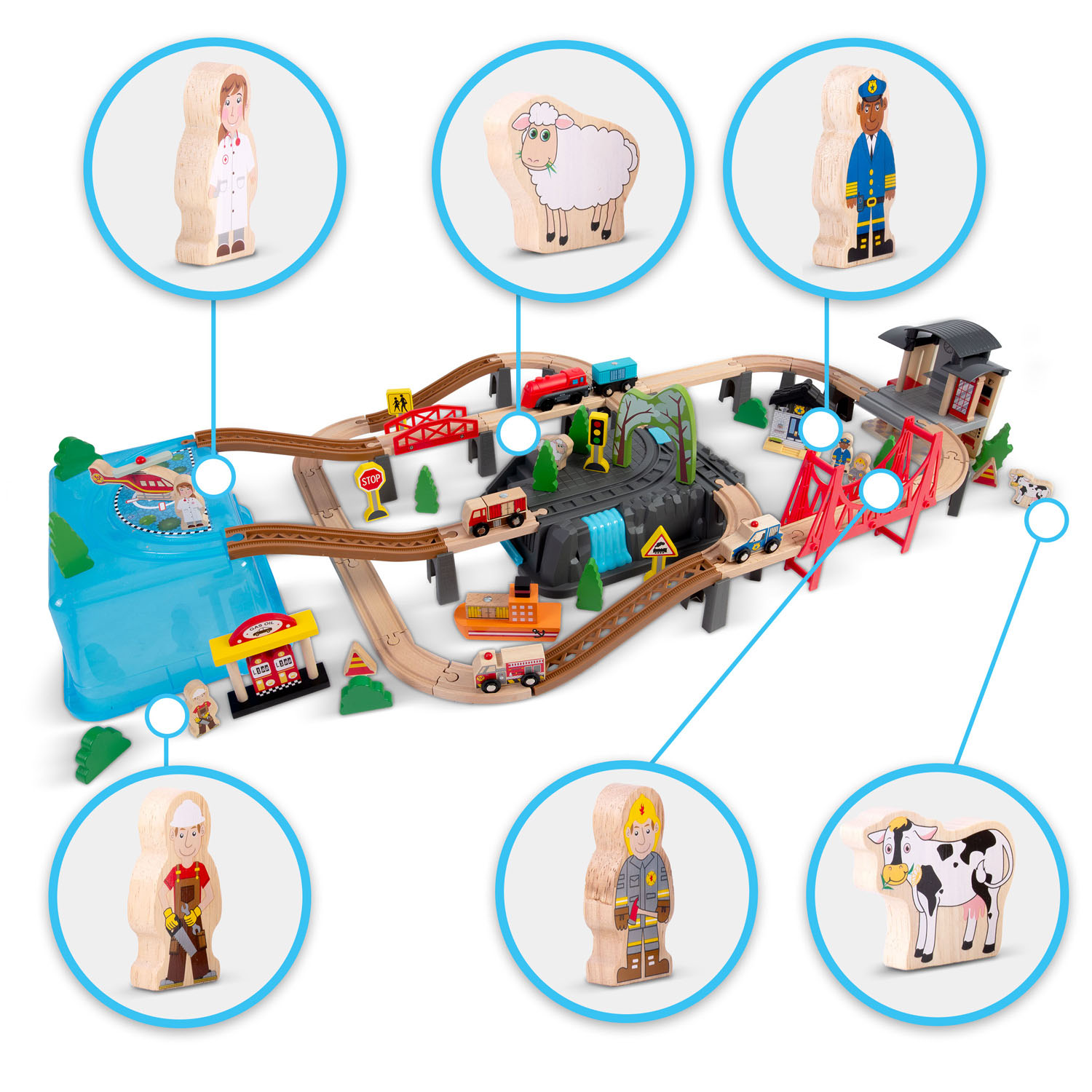 Puidust linnarongikomplekt 100 osa RK-879 Ricokids - Image 6