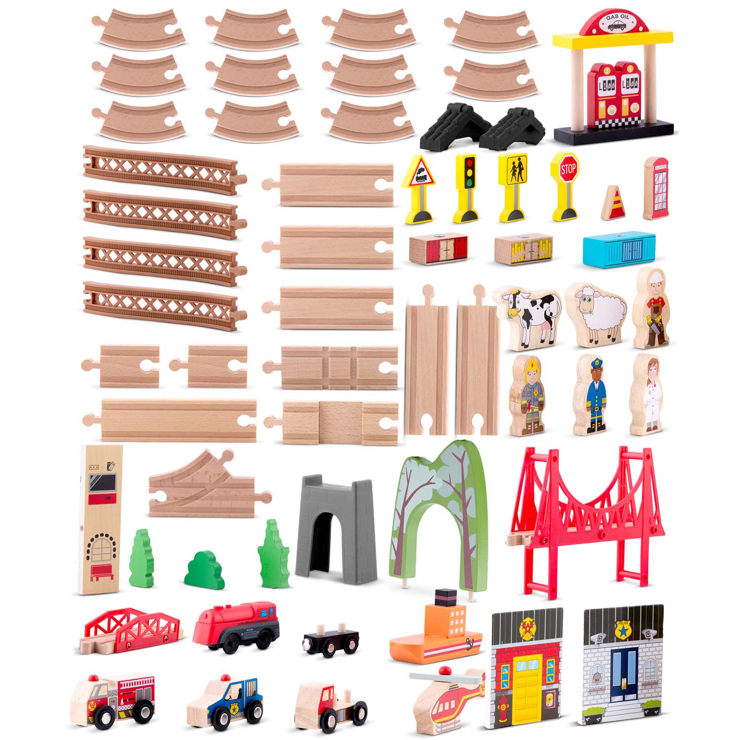 Puidust linnarongikomplekt 100 osa RK-879 Ricokids - Image 8