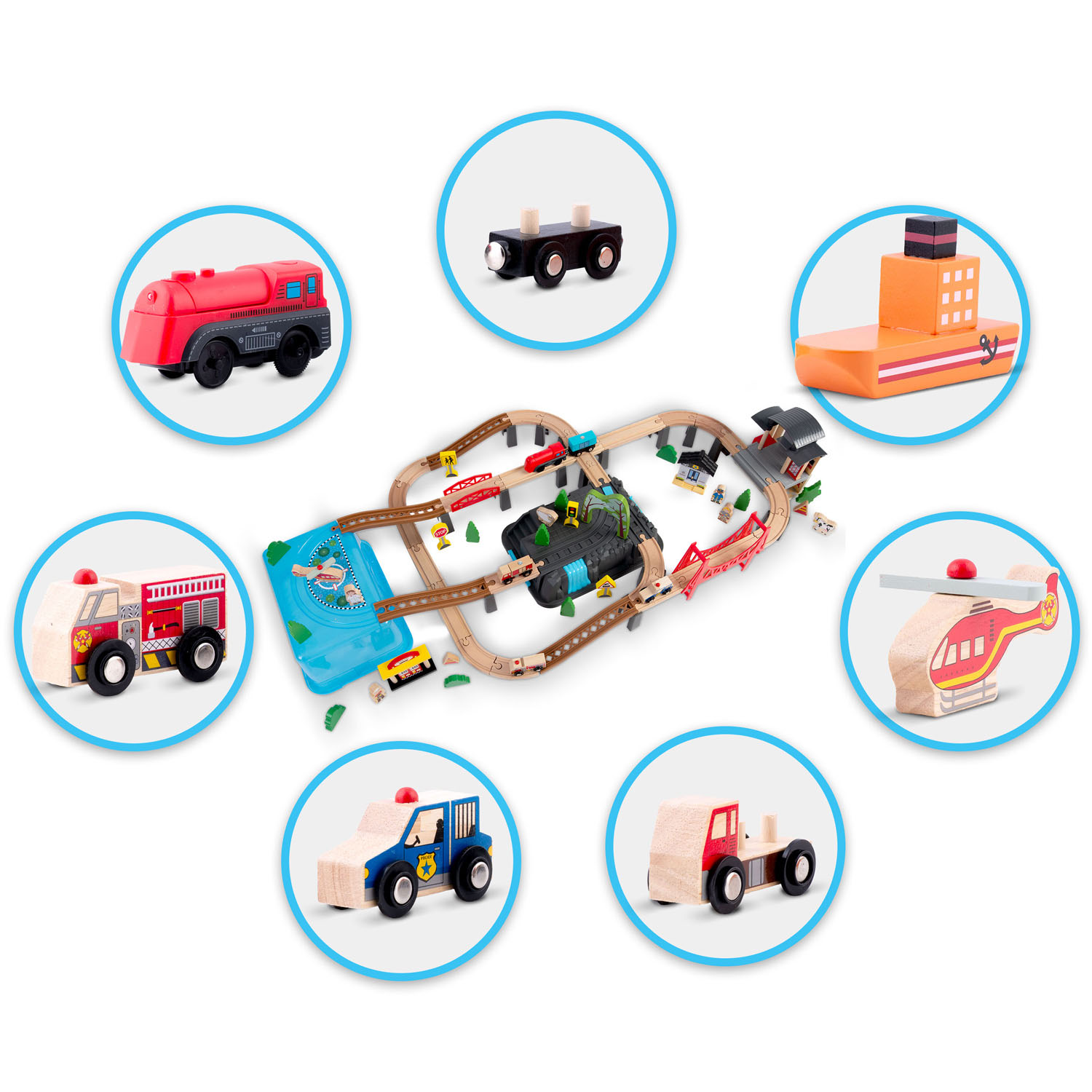 Puidust linnarongikomplekt 100 osa RK-879 Ricokids - Image 11