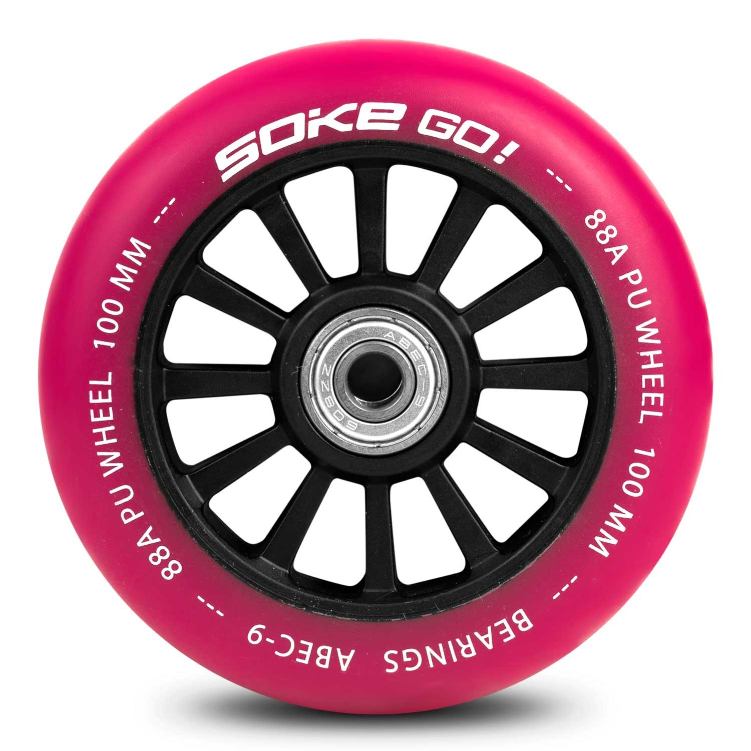 Tõukeratta rattad 100 mm rubiinpunane 2 tk - Image 2