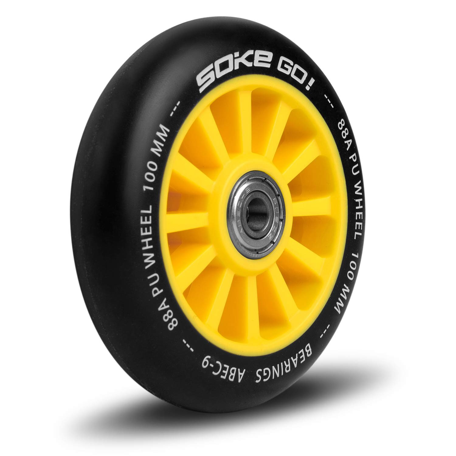 Tõukeratta rattad 100 mm kollased 2 tk - Image 4