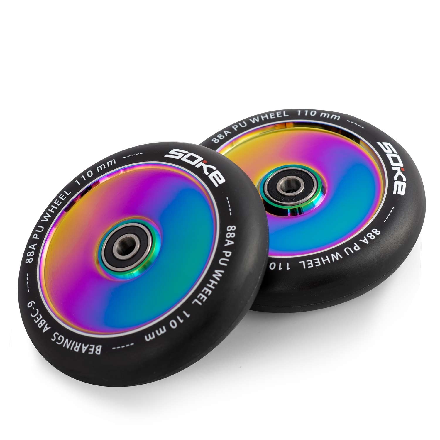 110 mm täisvärvi vikerkaarevärvi tõukerattad 2 tk - Image 5