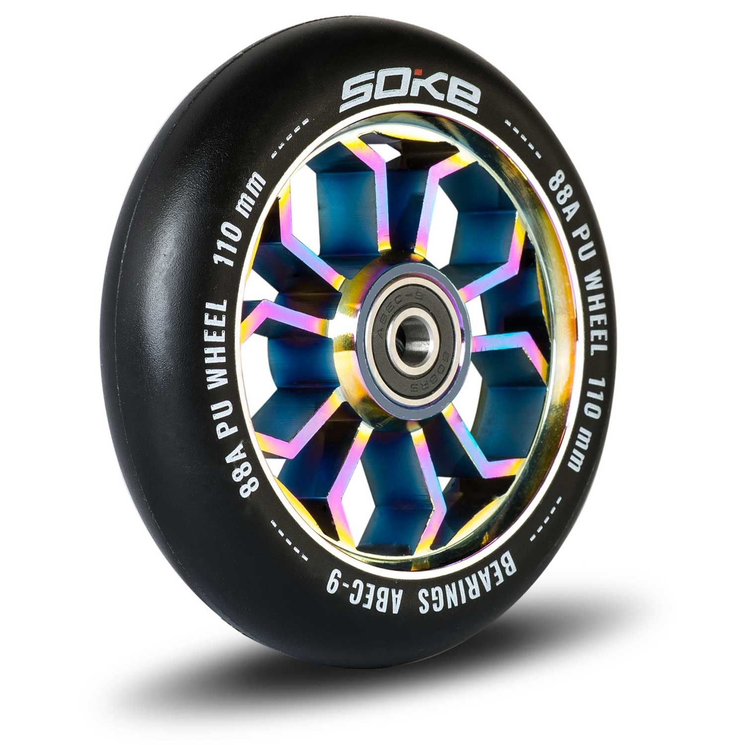 110 mm vikerkaarevärvi tõukerattad 2 tk - Image 4