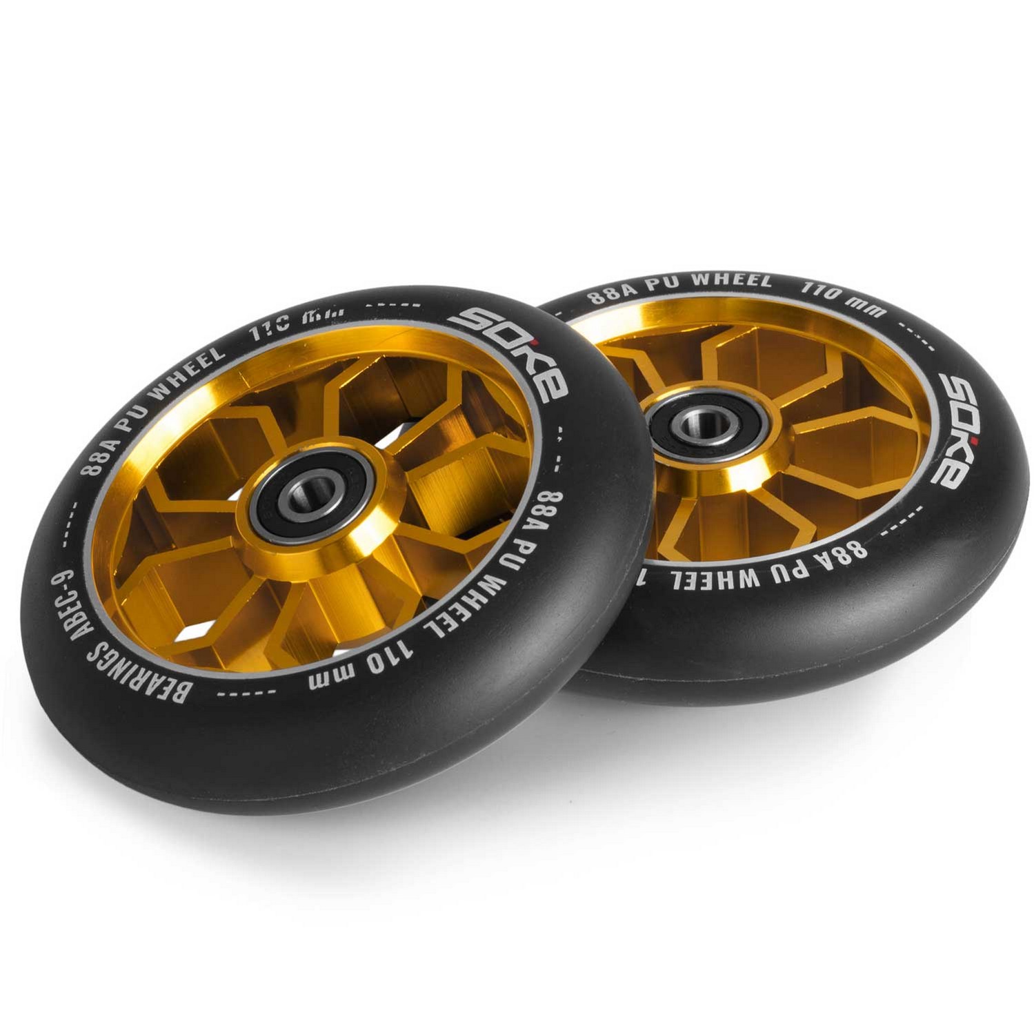 Tõukeratta rattad 110 mm kuldsed 2 tk - Image 3