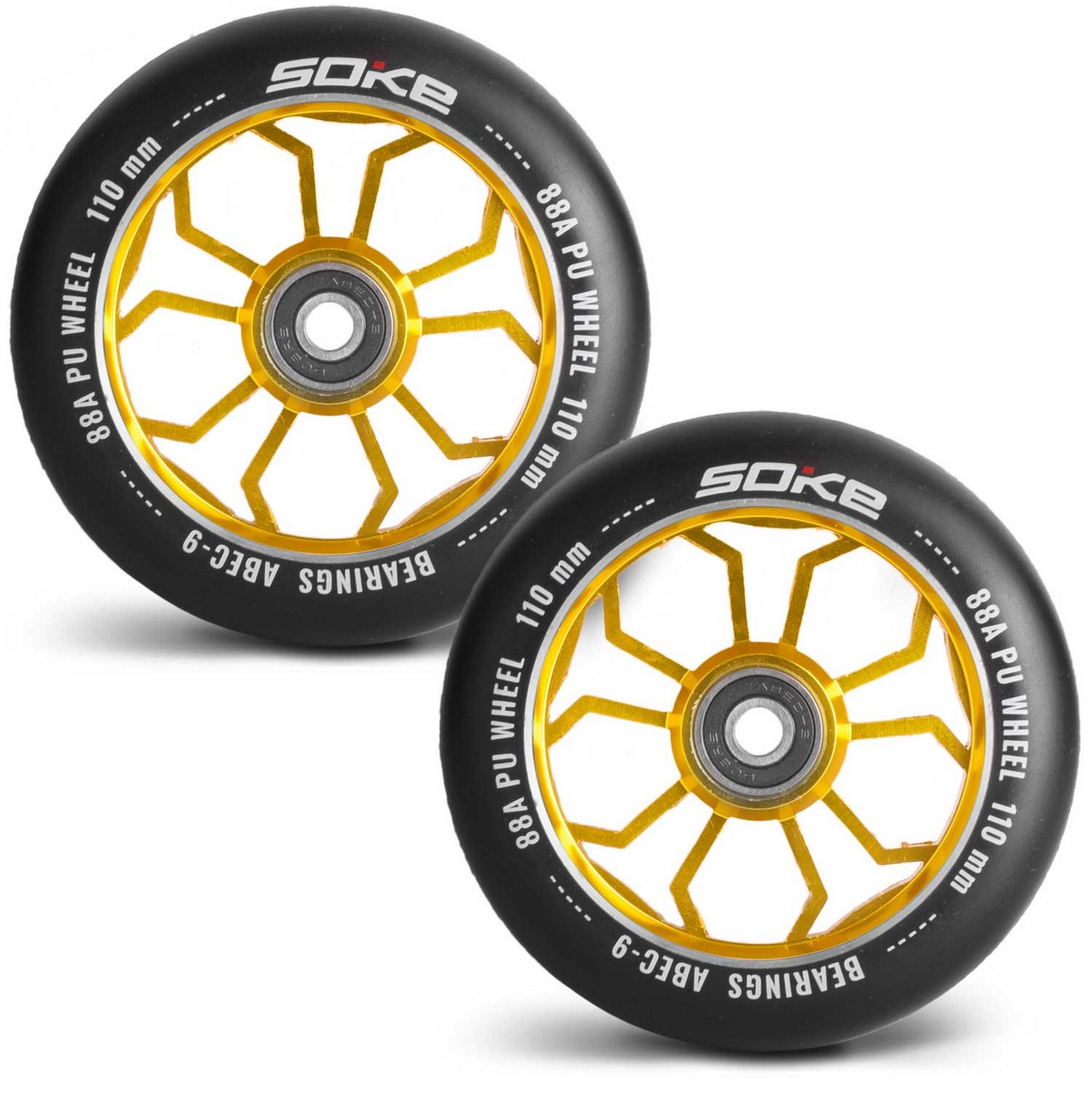 Tõukeratta rattad 110 mm kuldsed 2 tk - Image 5