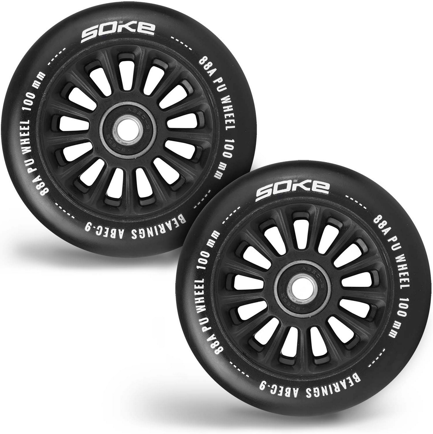 Tõukeratta rattad L100 mm mustad 2 tk