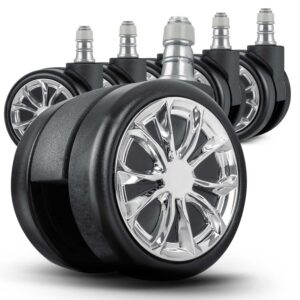 Mustad kummist rattad Sofotel tugitoolidele, 5 tk.