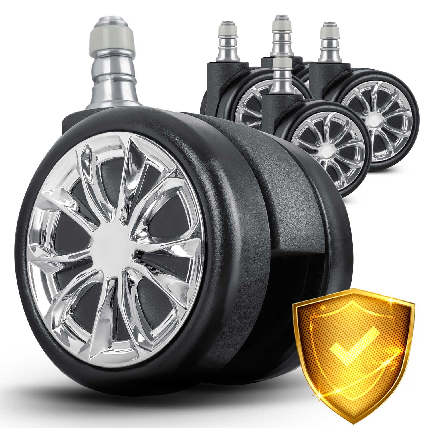 Mustad kummist rattad Sofotel tugitoolidele, 5 tk. - Image 10