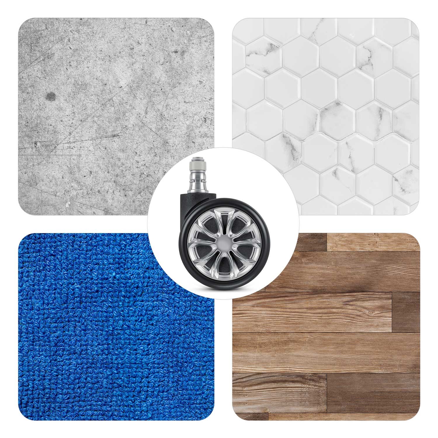 Mustad kummist rattad Sofotel tugitoolidele, 5 tk. - Image 14