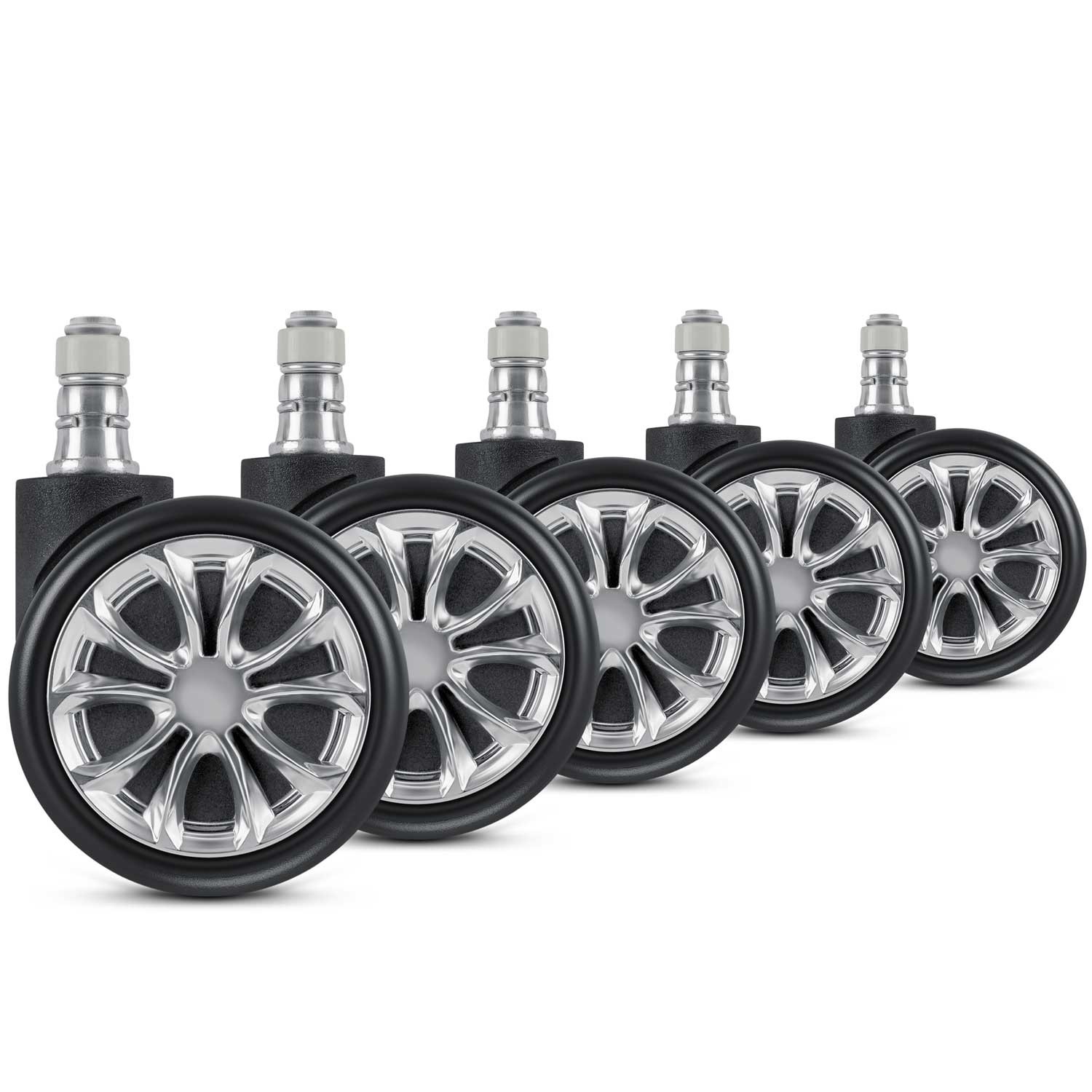 Mustad kummist rattad Sofotel tugitoolidele, 5 tk. - Image 15