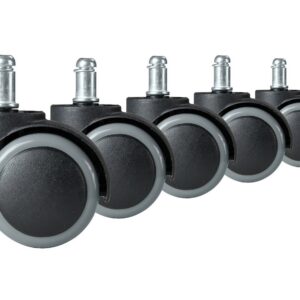 Kummist rattad kontoritoolidele, 5 tk, hallid