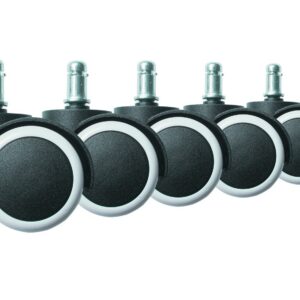 Kummist rattad kontoritoolidele, 5 tk, valged