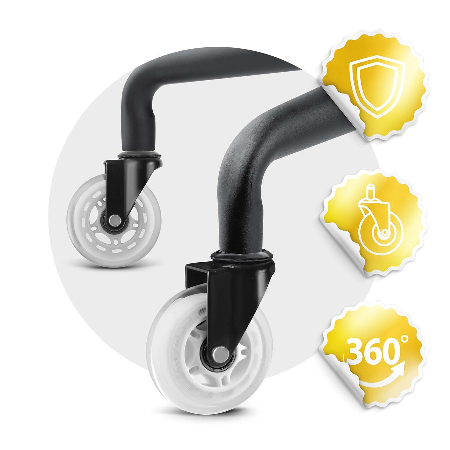 Läbipaistvad kummist rattad Sofotel tugitoolidele, 5 tk. - Image 3