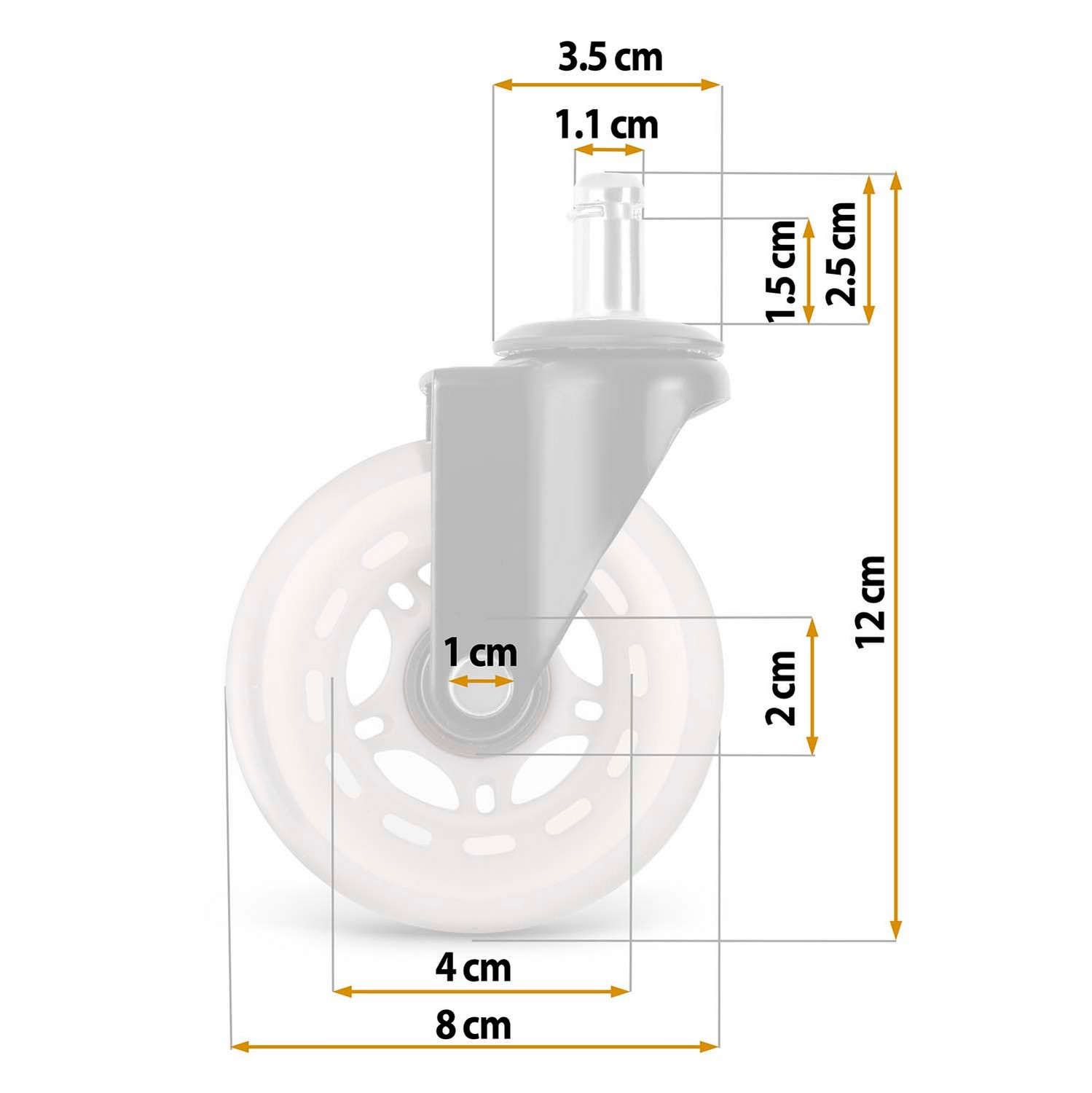Läbipaistvad kummist rattad Sofotel tugitoolidele, 5 tk. - Image 14