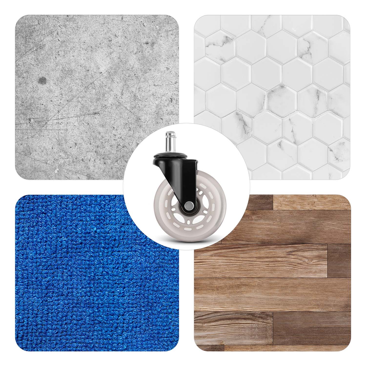 Läbipaistvad kummist rattad Sofotel tugitoolidele, 5 tk. - Image 16