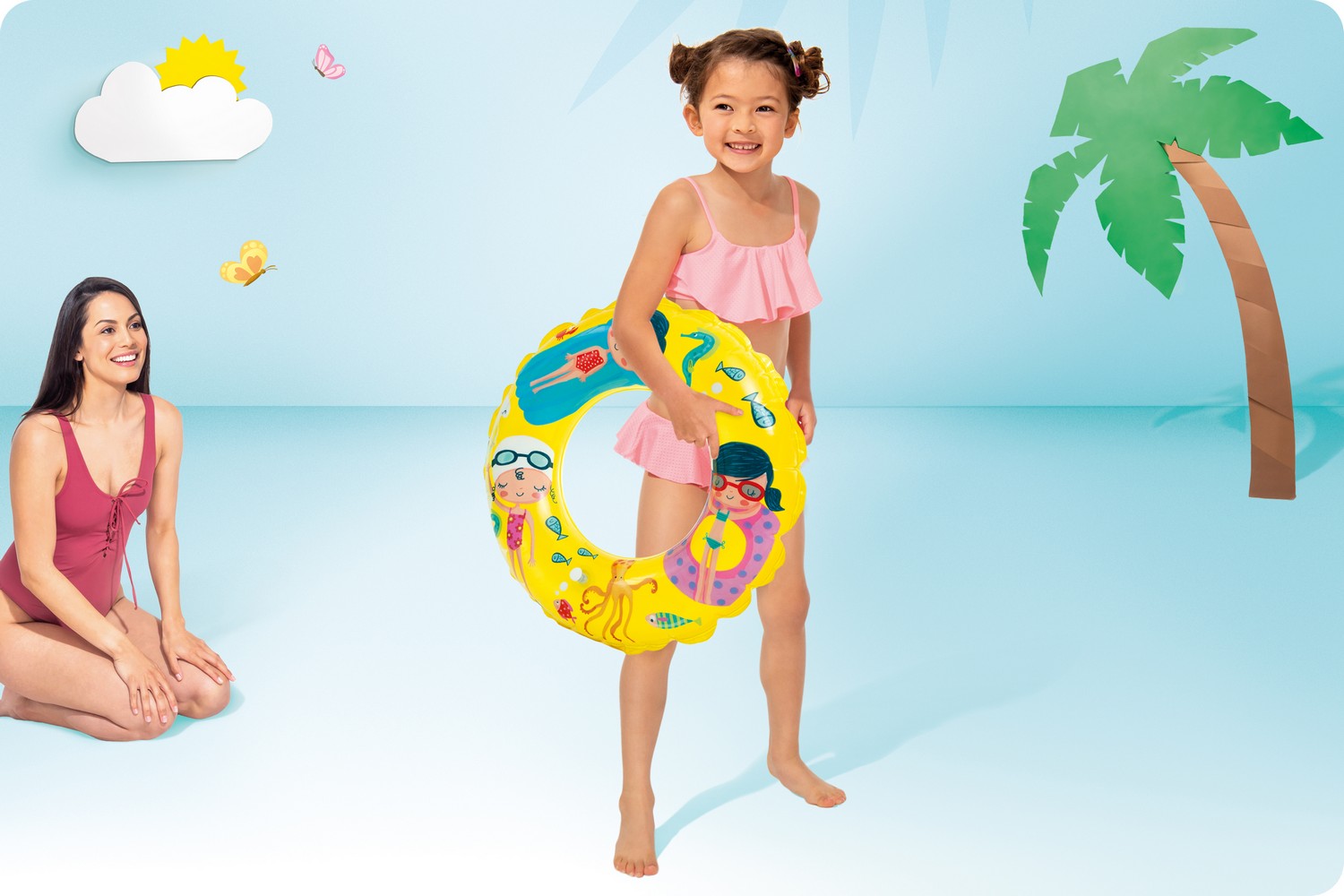 Ujumisrõnga läbimõõt 61 cm INTEX 59242 kollane - Image 2