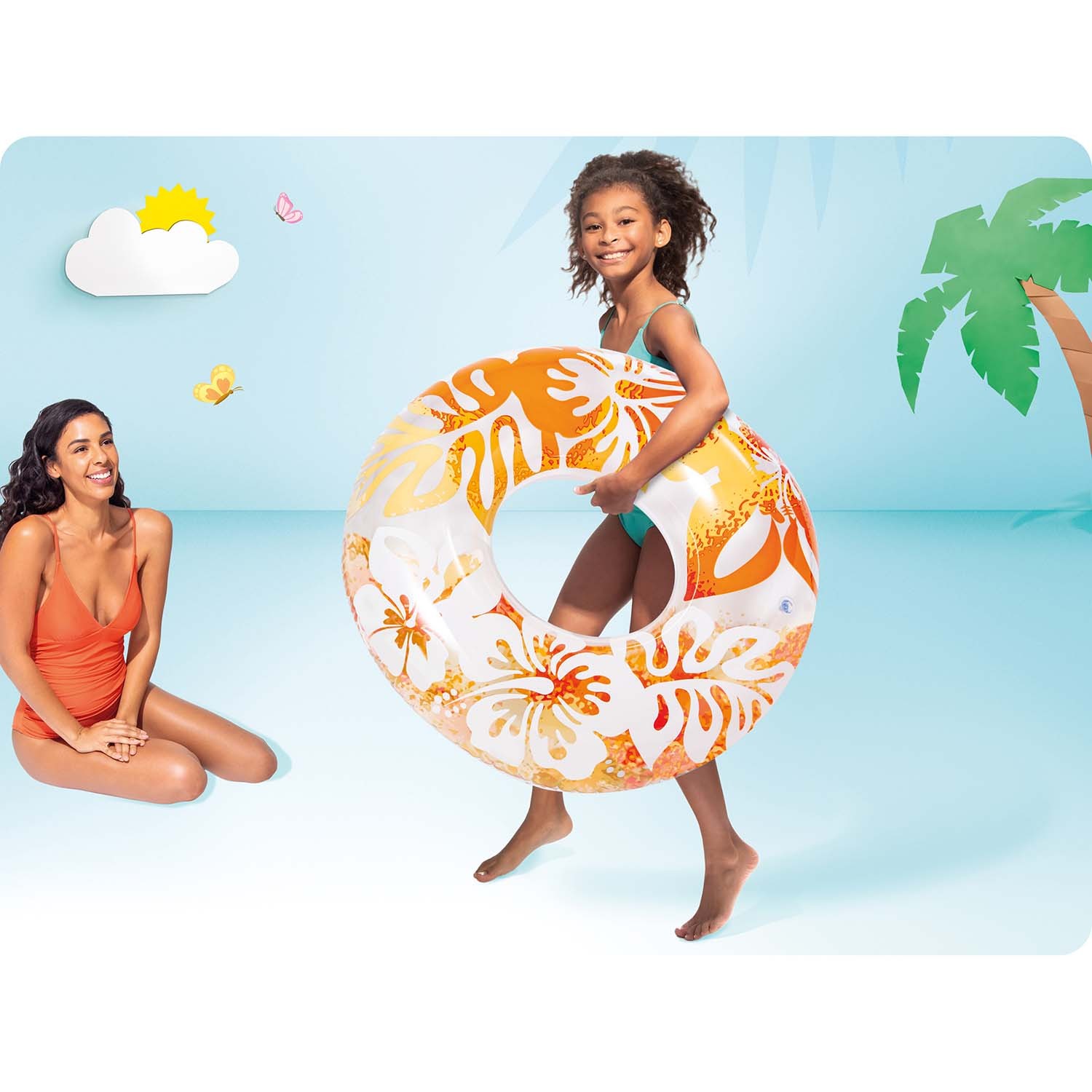 Ujumisrõnga läbimõõt 91 cm 3 värvi INTEX 59251 oranž - Image 10