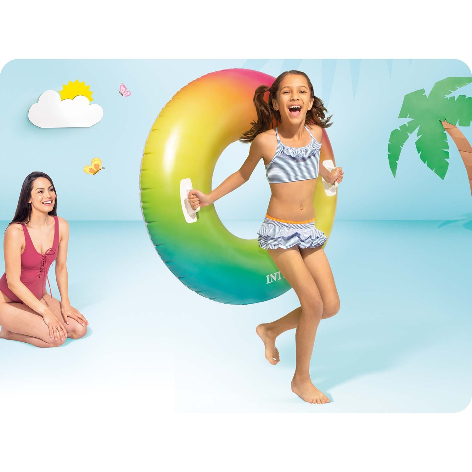 Vikerkaarevärviline ujumisrõngas - läbimõõt 119 cm INTEX 58202 - Image 4