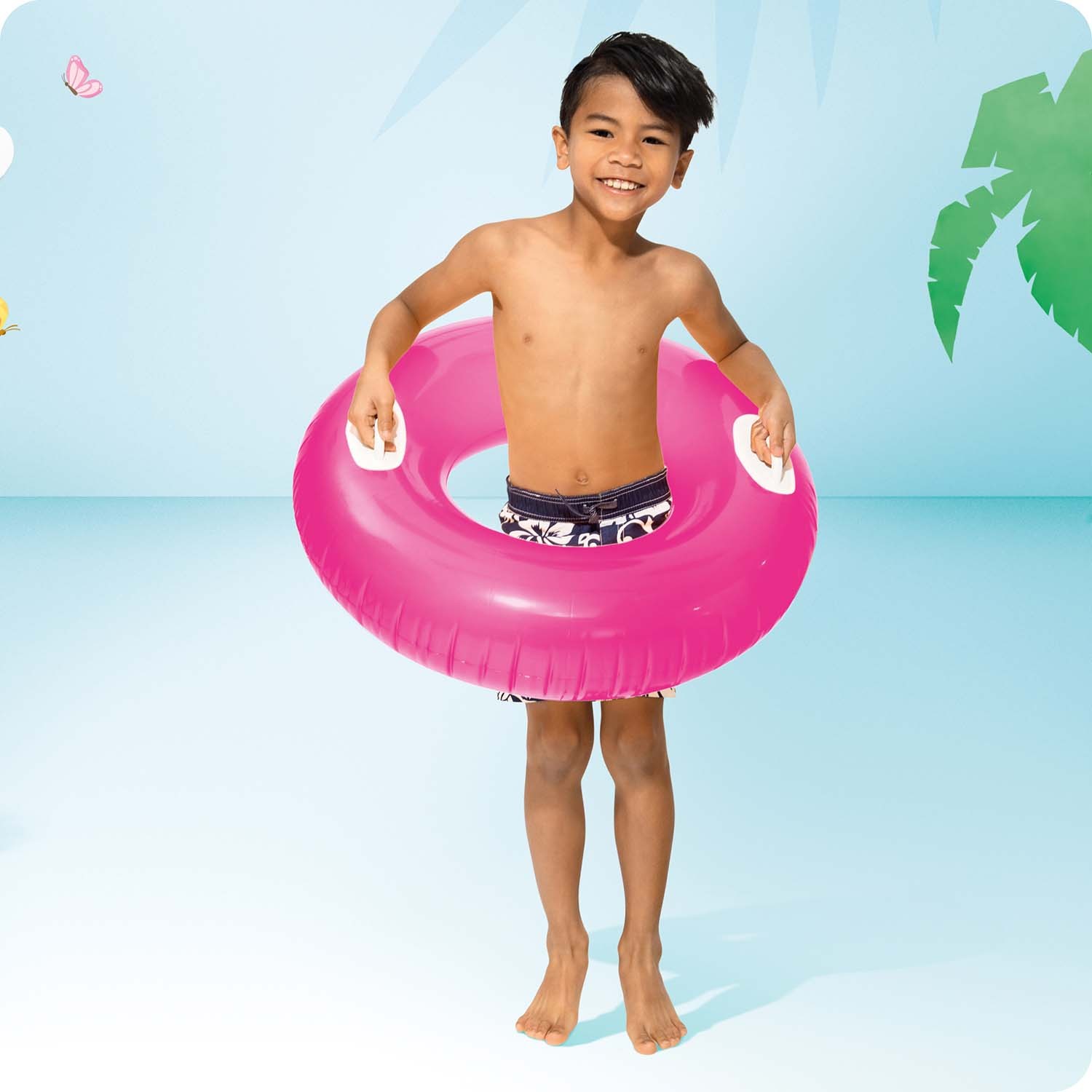 Ujumisrõngas käepidemetega 76 cm roosa INTEX 59258 - Image 2