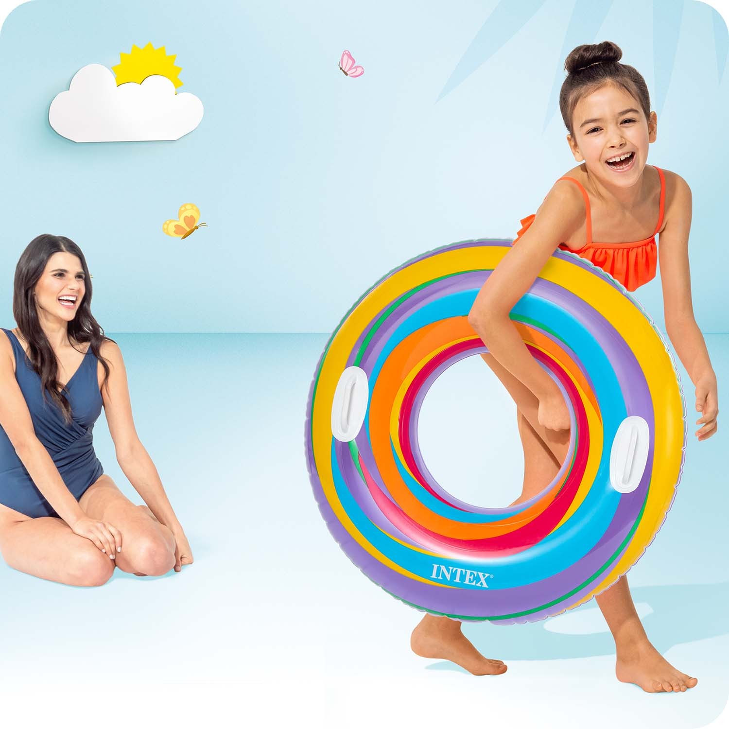 Intex lilla triibuline ujumisrõngas 91 cm - Image 3