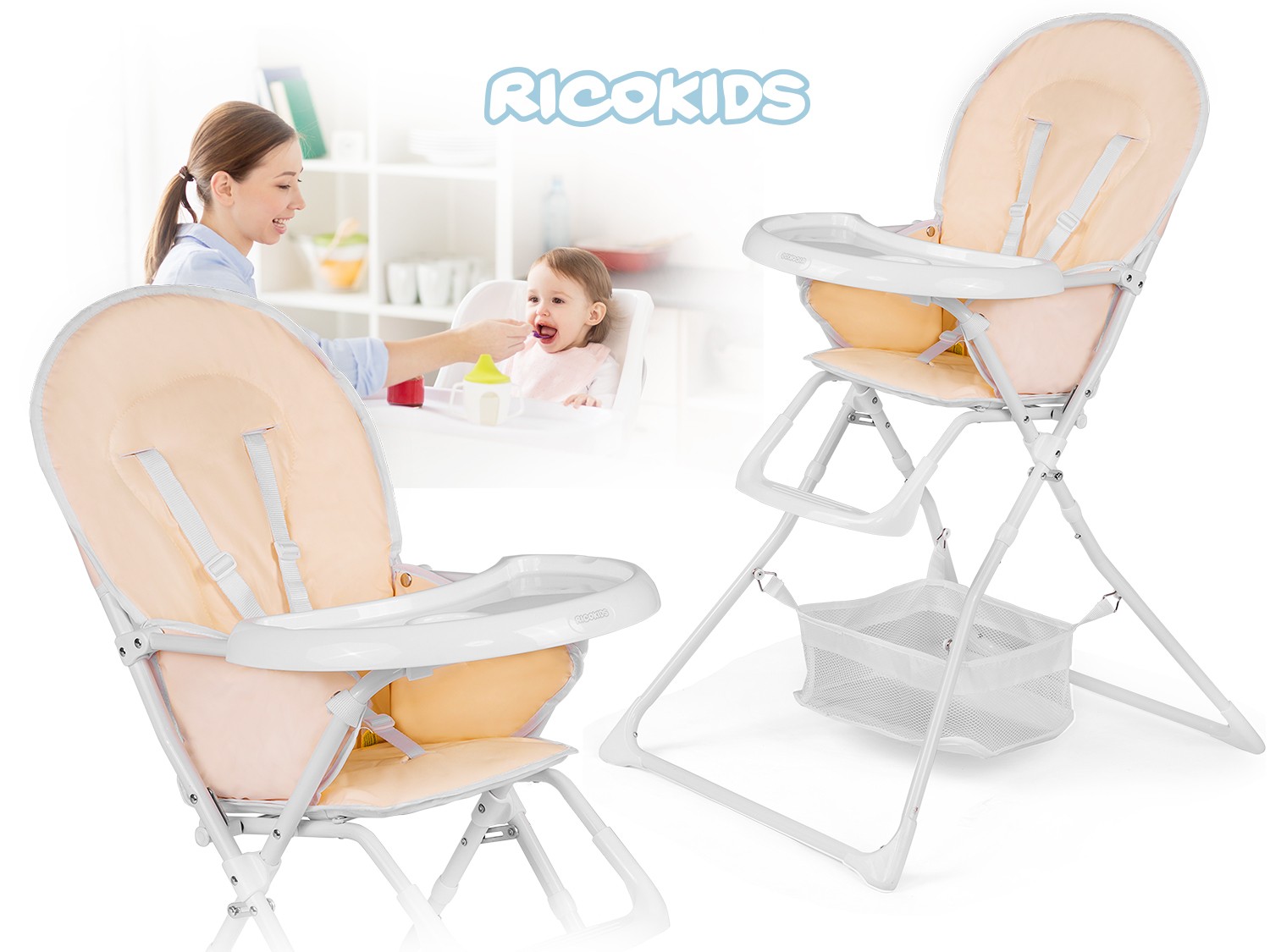 Ricokids FANDO kreemikas söögitool lauaga + tasuta korv - Image 5