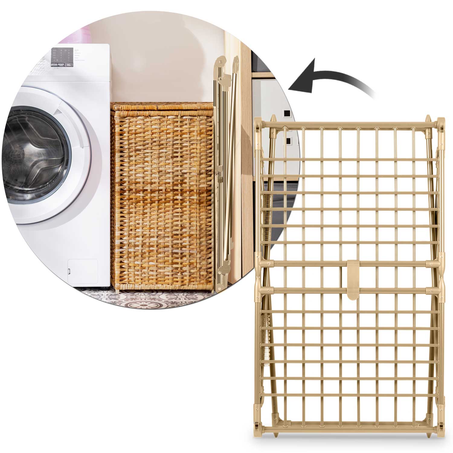 Debora pikendatav pesukuivati, kuldne, 19 m - Image 6