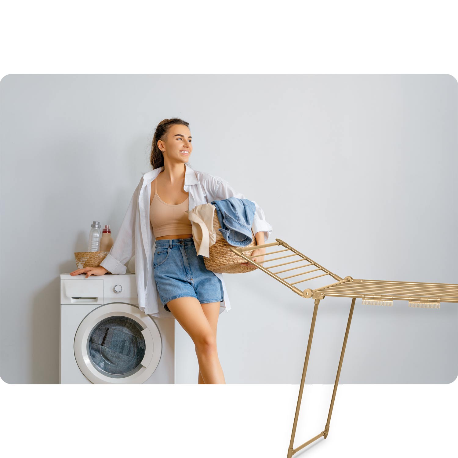 Debora pikendatav pesukuivati, kuldne, 19 m - Image 8