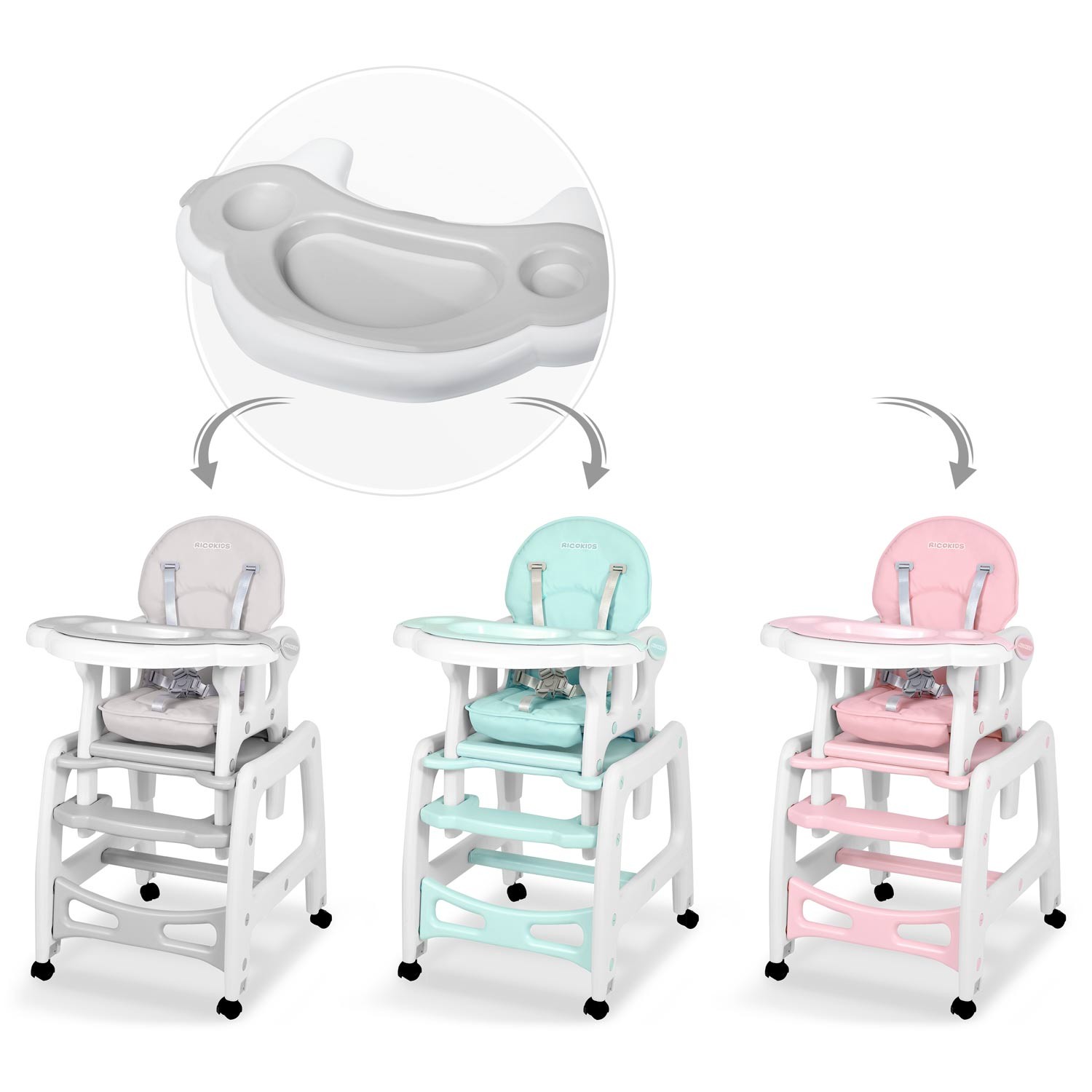 Sinco Ricokidsi söögitooli alus - hall - Image 5