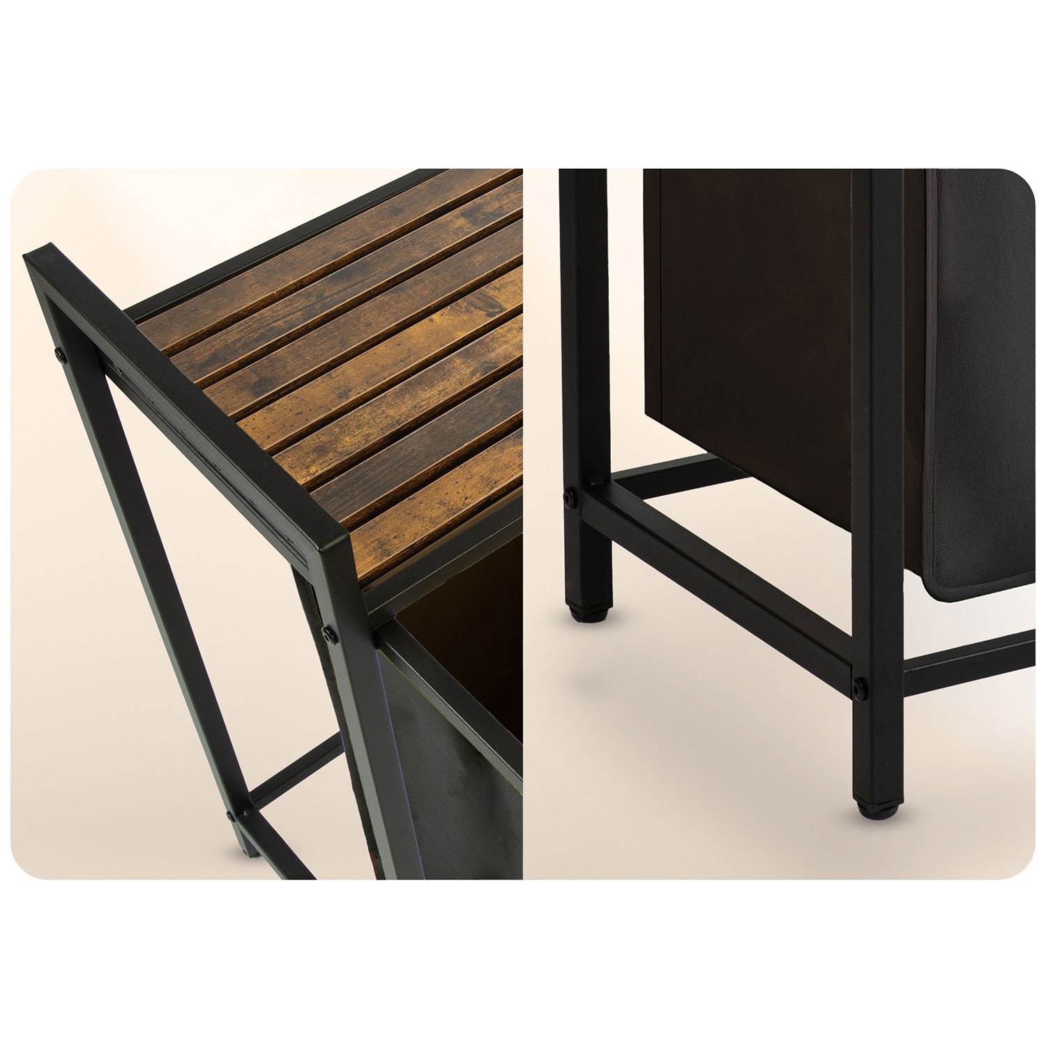 Kahe sektsiooniga pesukorv raamil 80 l Massido - Image 3