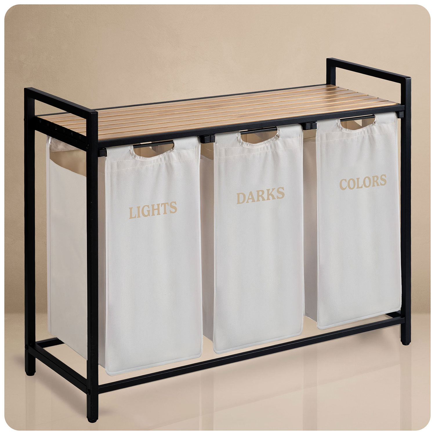 Kolme sektsiooniga pesukorv 120-liitrisel raamil Massido - Image 2