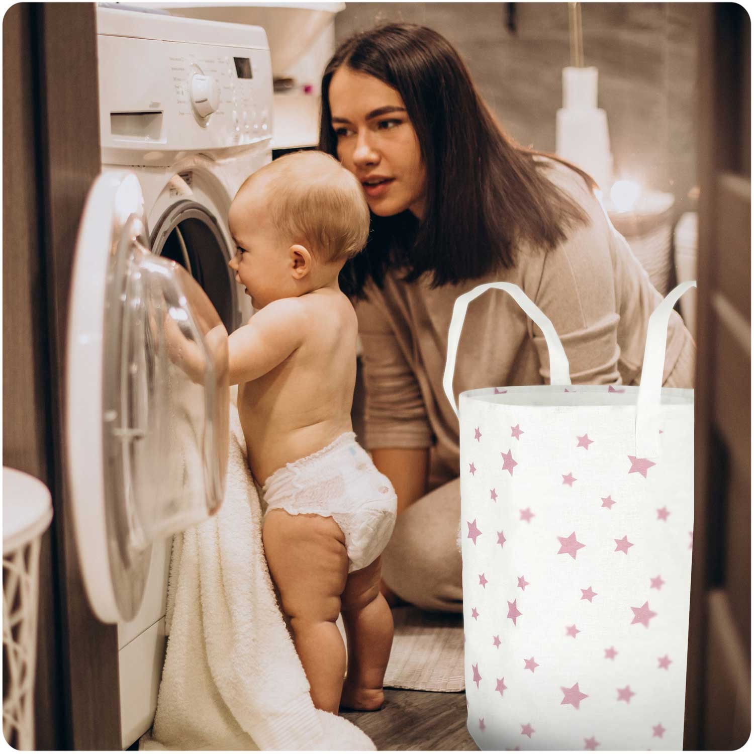 Nukido mänguasjakorv - valge tähtedega - Image 6