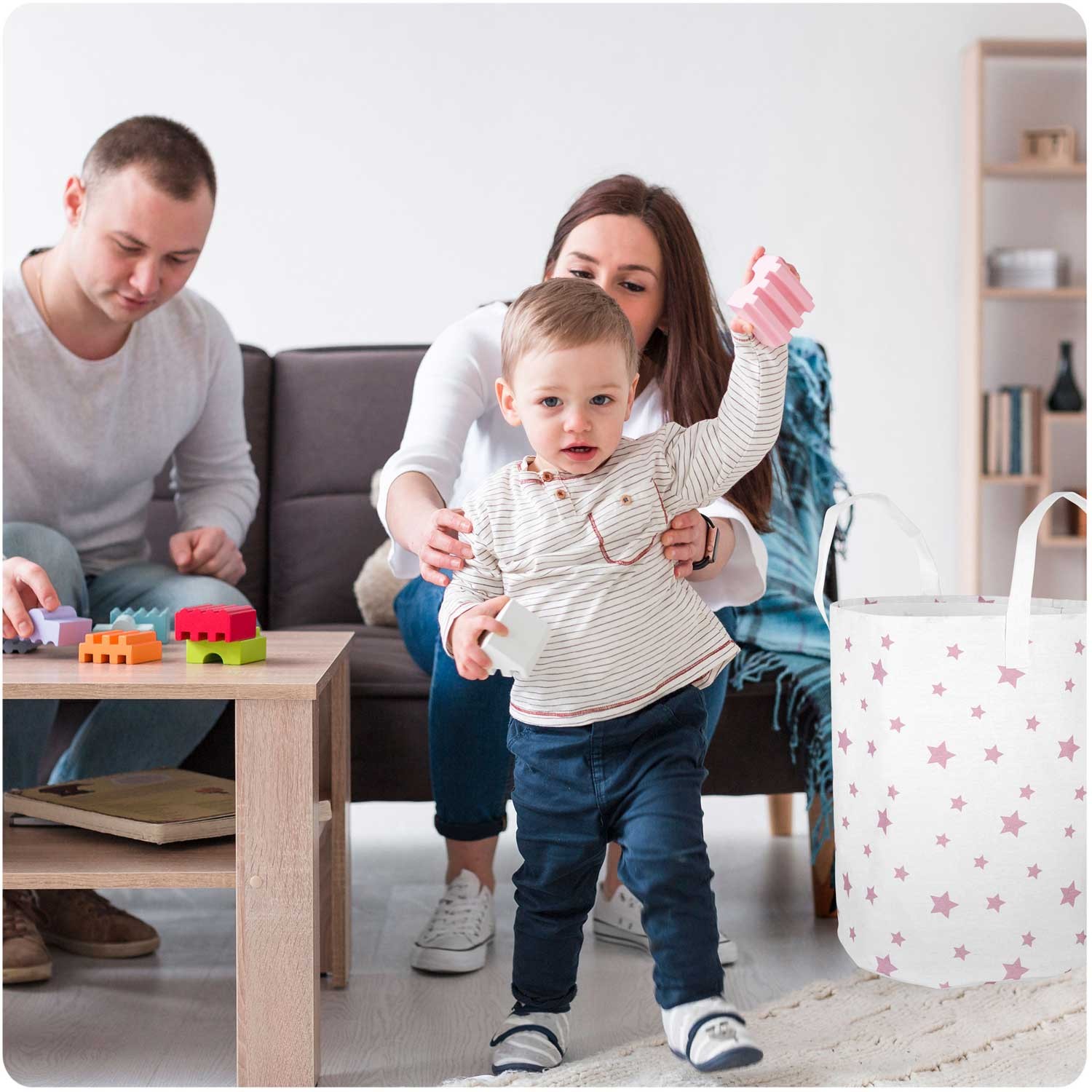 Nukido mänguasjakorv - valge tähtedega - Image 7