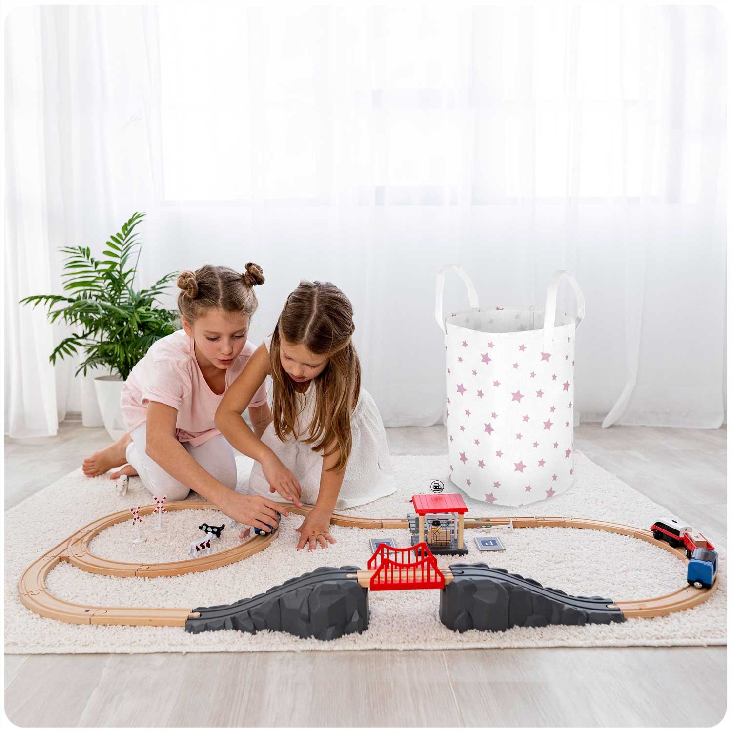 Nukido mänguasjakorv - valge tähtedega - Image 8