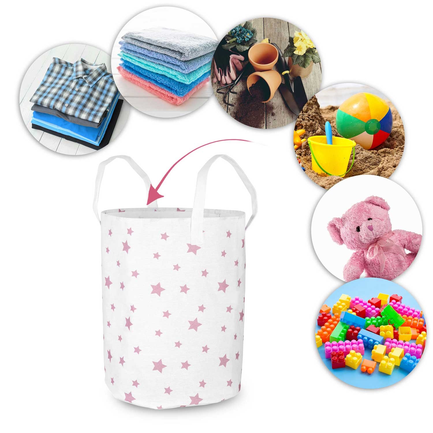 Nukido mänguasjakorv - valge tähtedega - Image 10