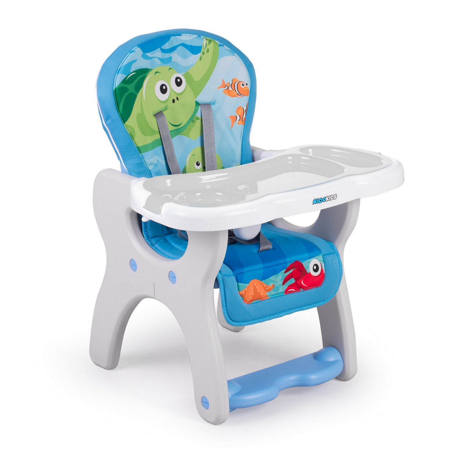 Ricokids Teri 3in1 beebisöögitool, hall ja sinine - Image 3