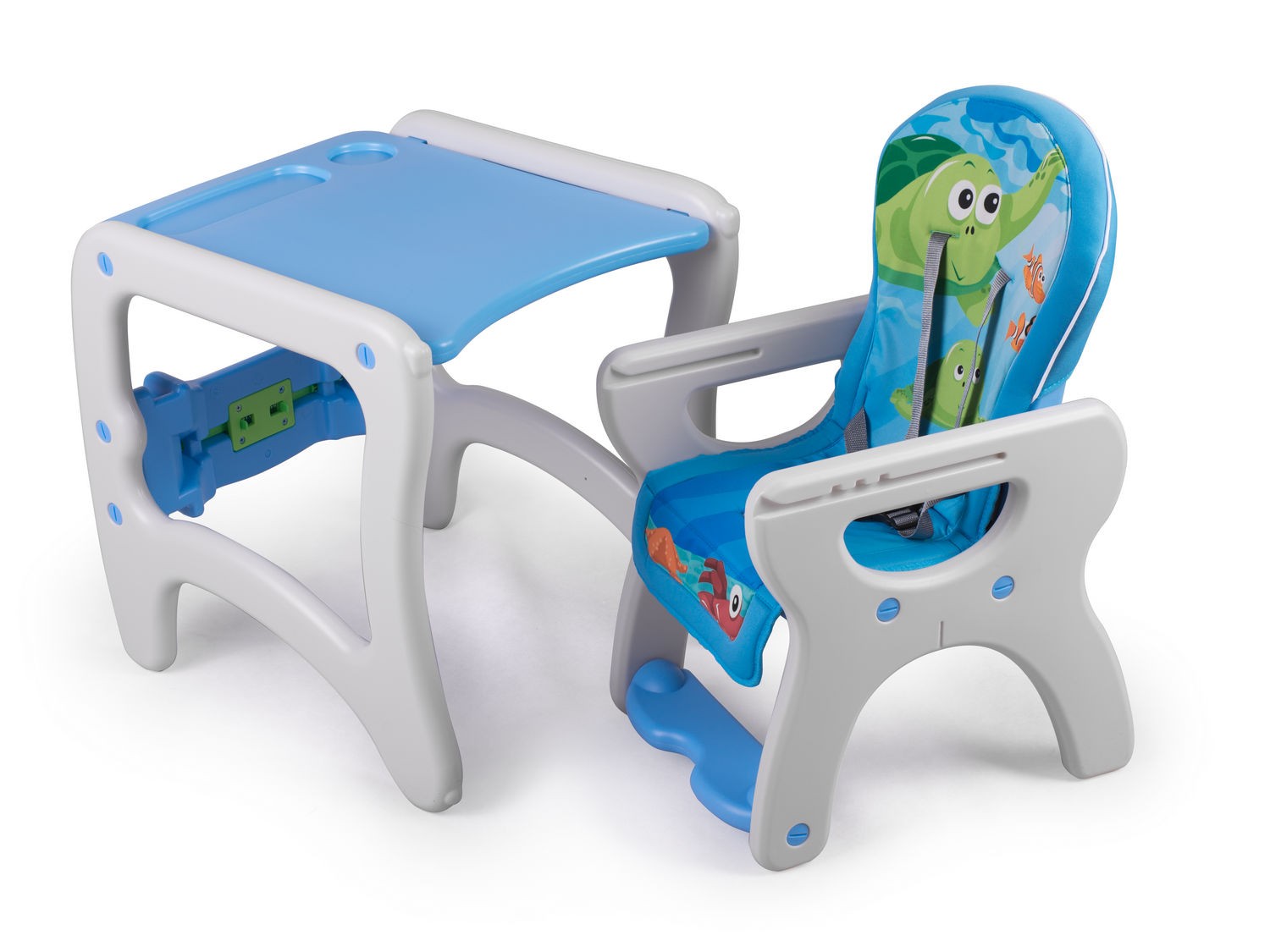 Ricokids Teri 3in1 beebisöögitool, hall ja sinine - Image 4