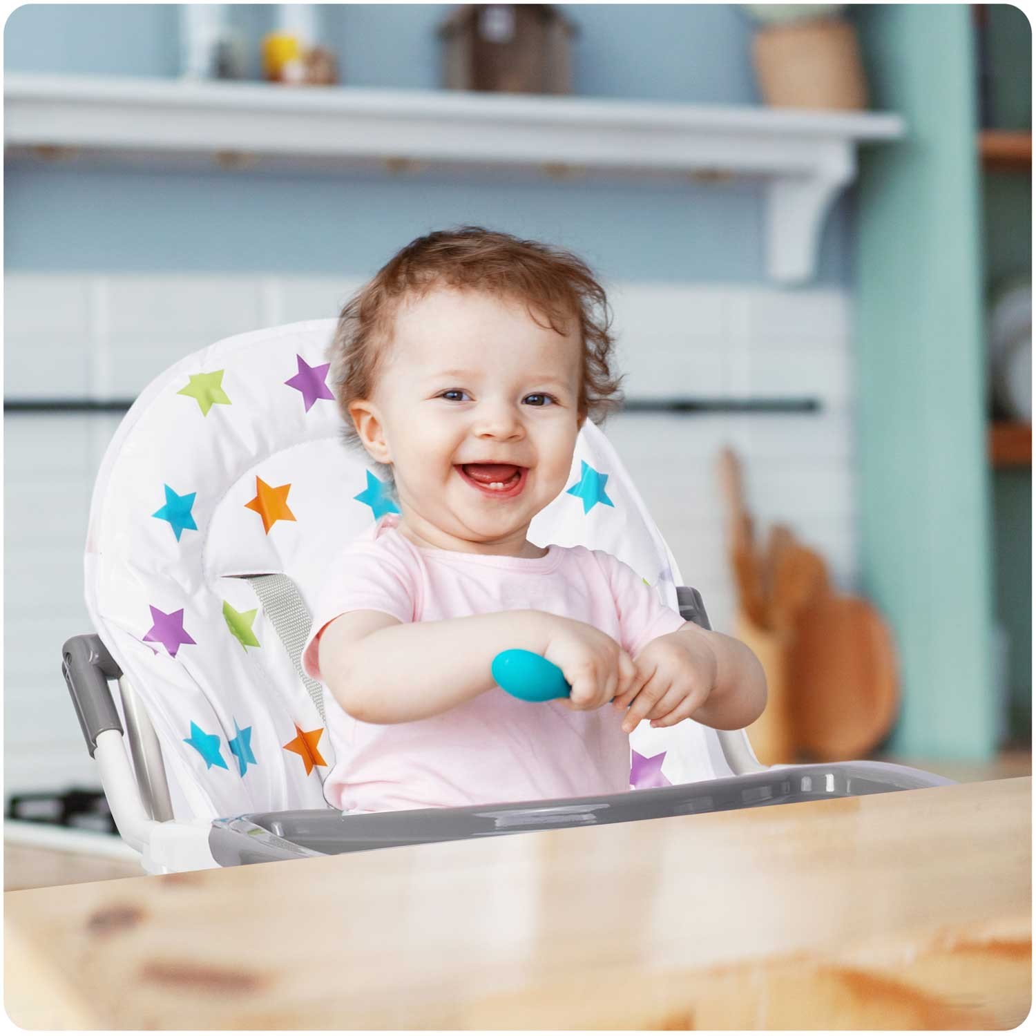 Eldo söötmistool, valge ja hall tähtedega - Image 9