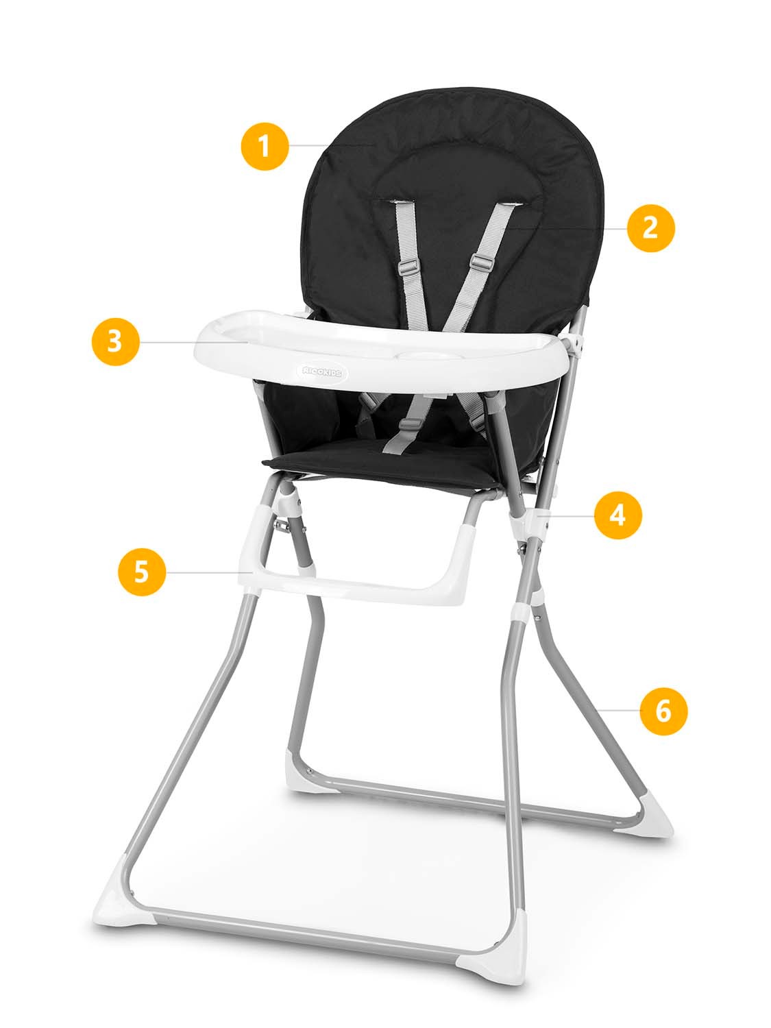 Fando 7067 söötmistool, hall ja must - Image 10