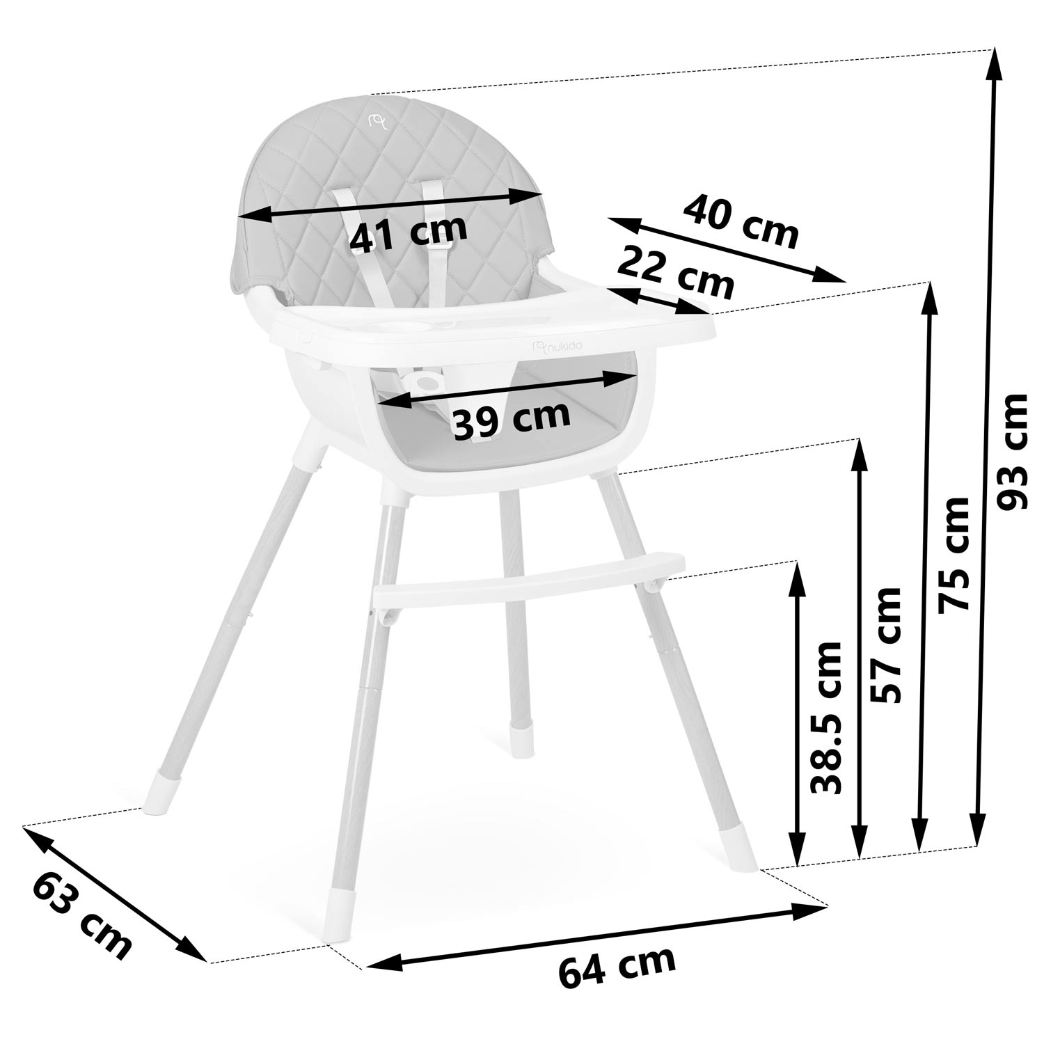 Nukido Lilo söögitool hall - Image 8