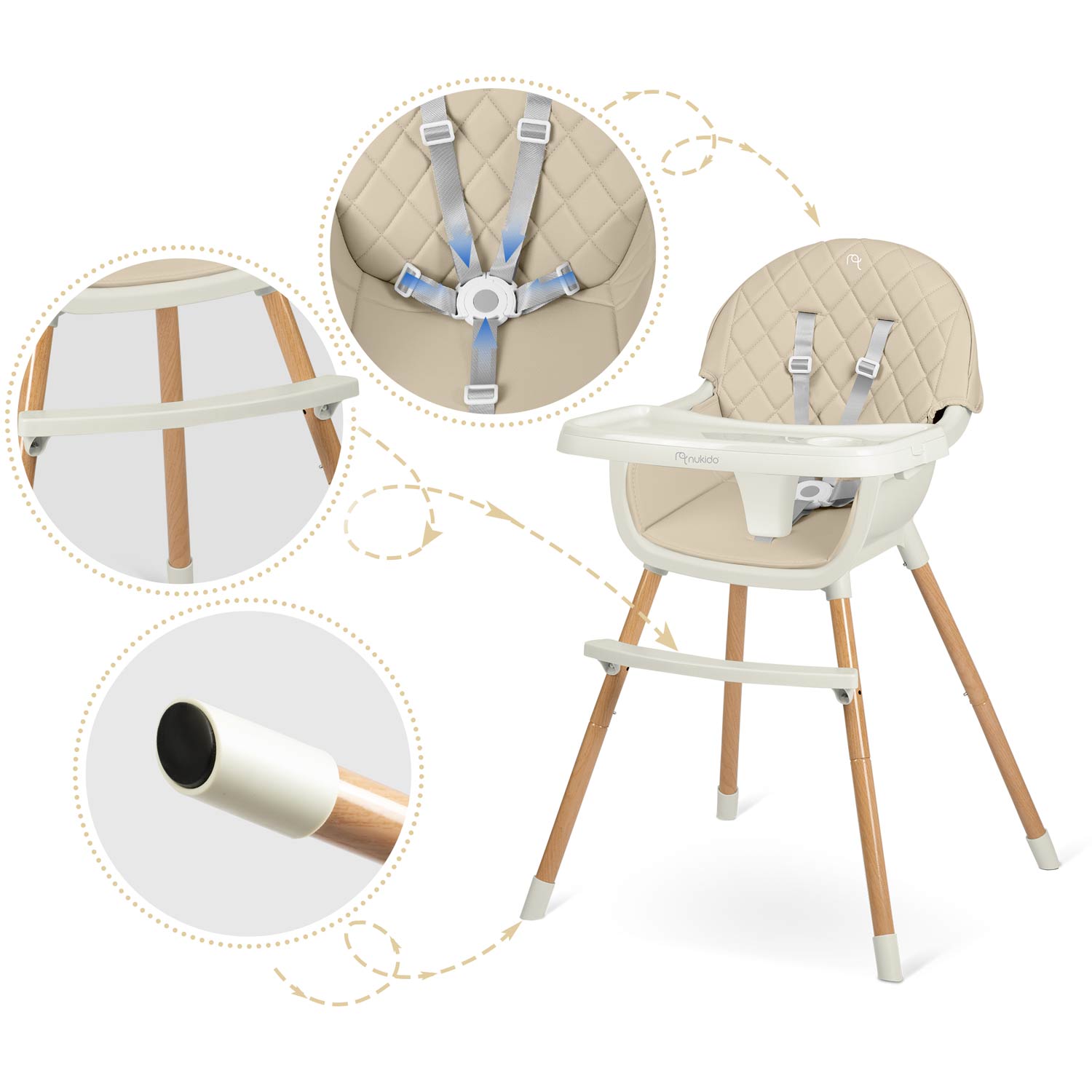 Nukido Lilo Beige söögitool - Image 8