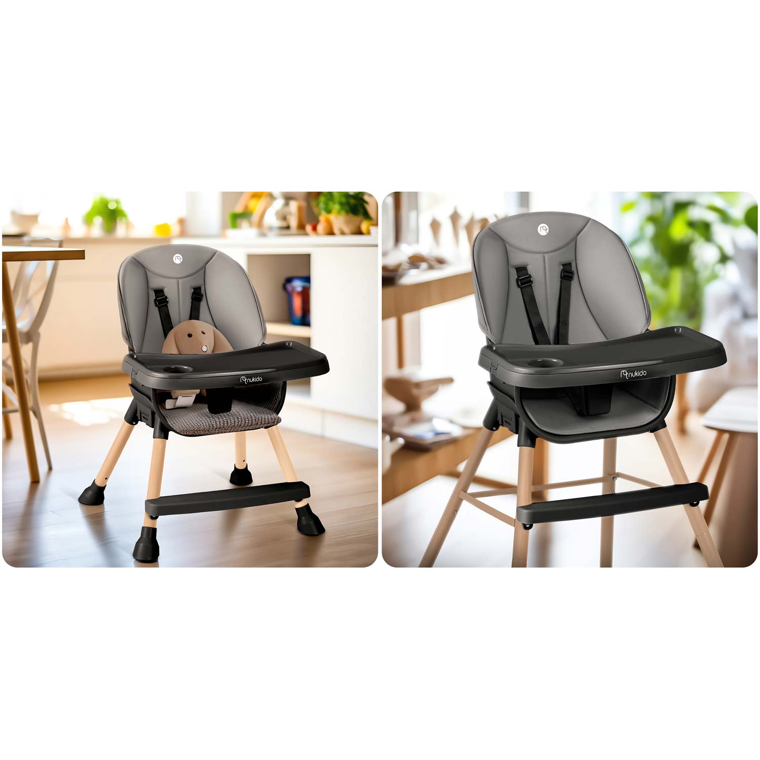 Nukido Tilo söötmistool, hall ja must - Image 9