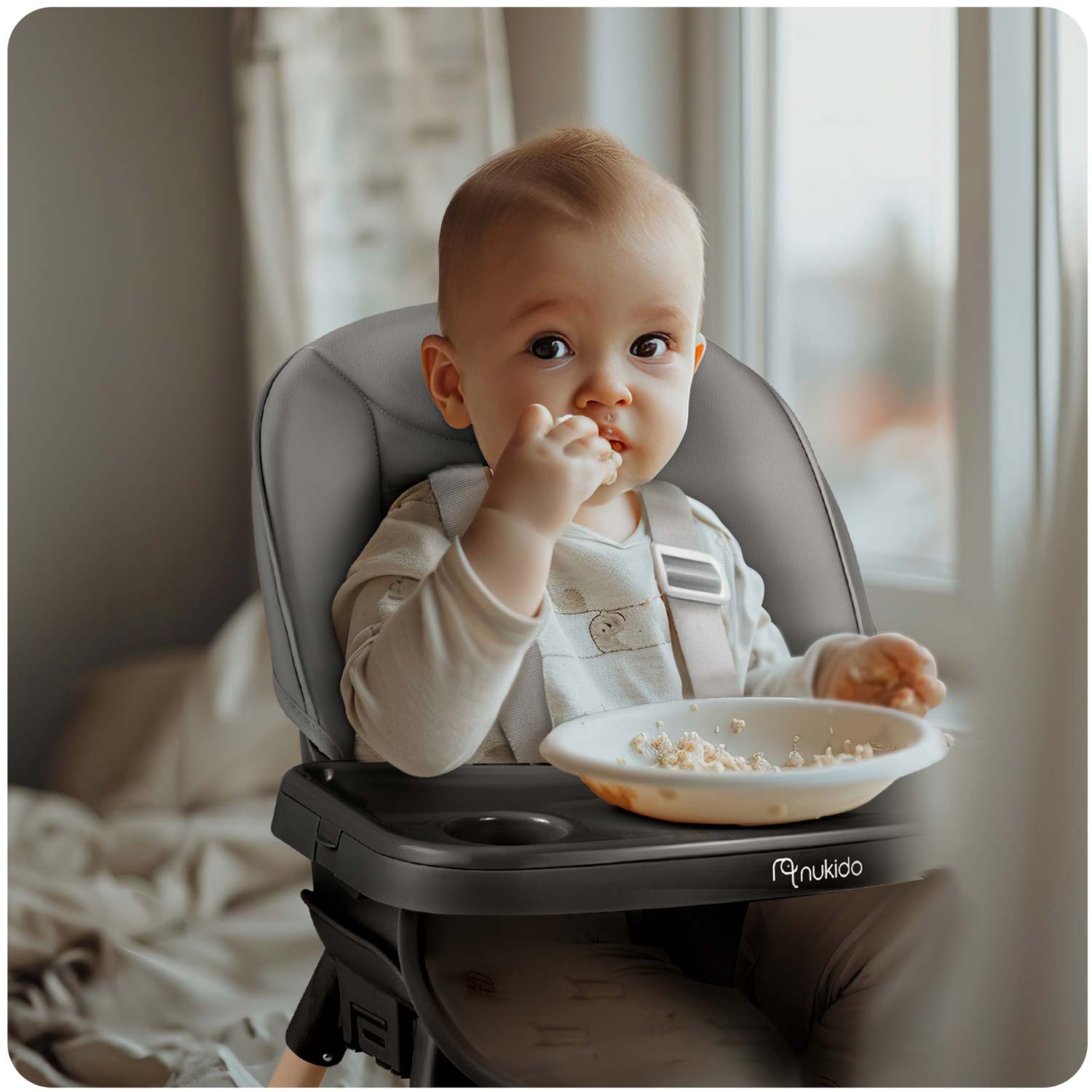 Nukido Tilo söötmistool, hall ja must - Image 12