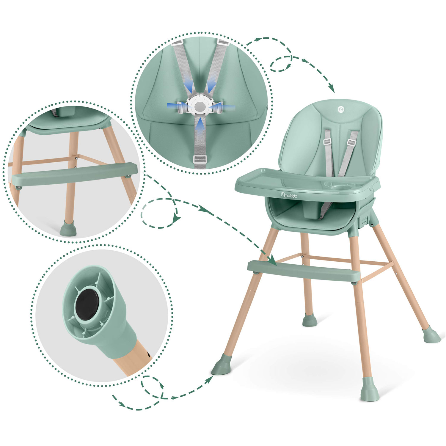 Nukido Tilo roheline söögitool - Image 10