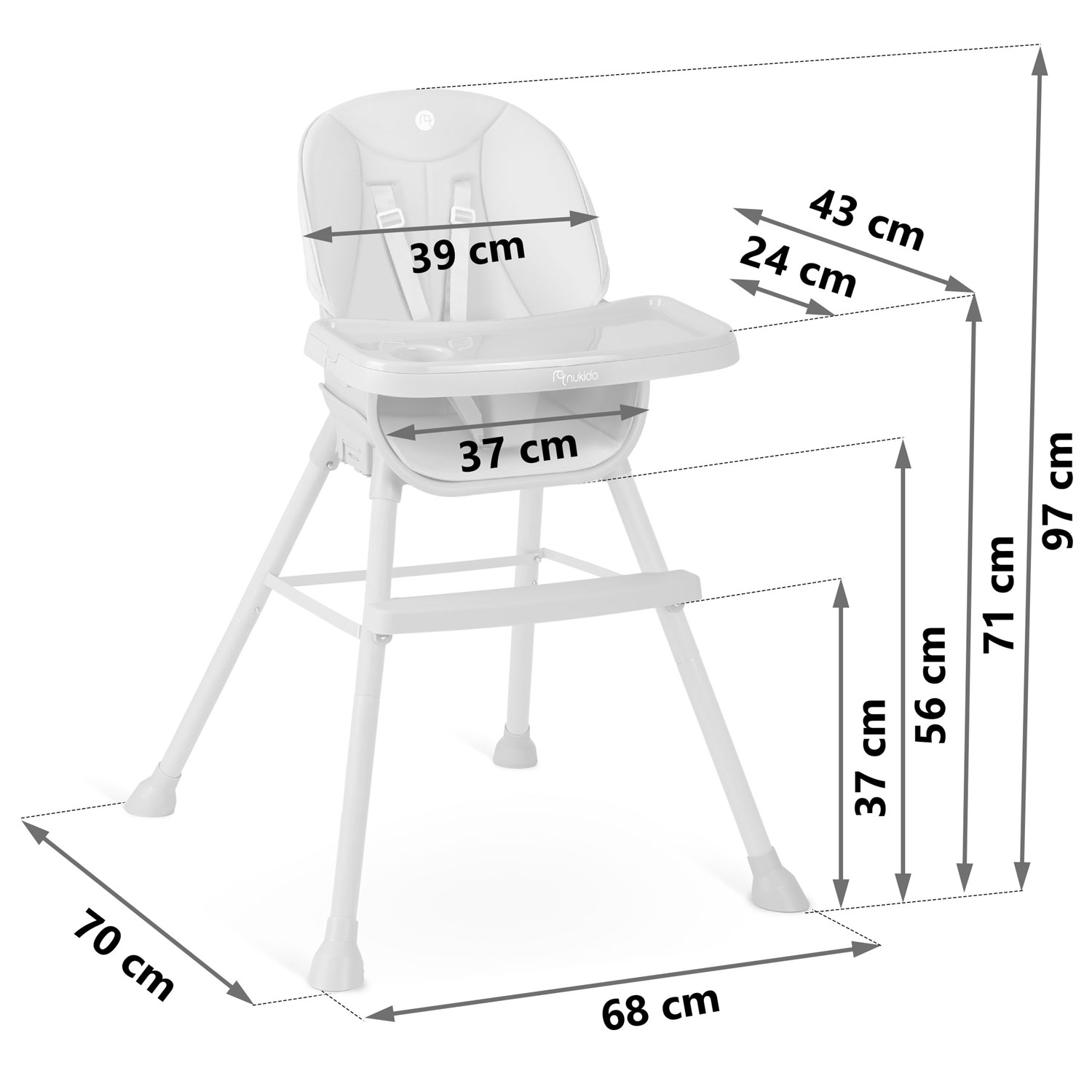 Nukido Tilo roosa söötmistool - Image 6