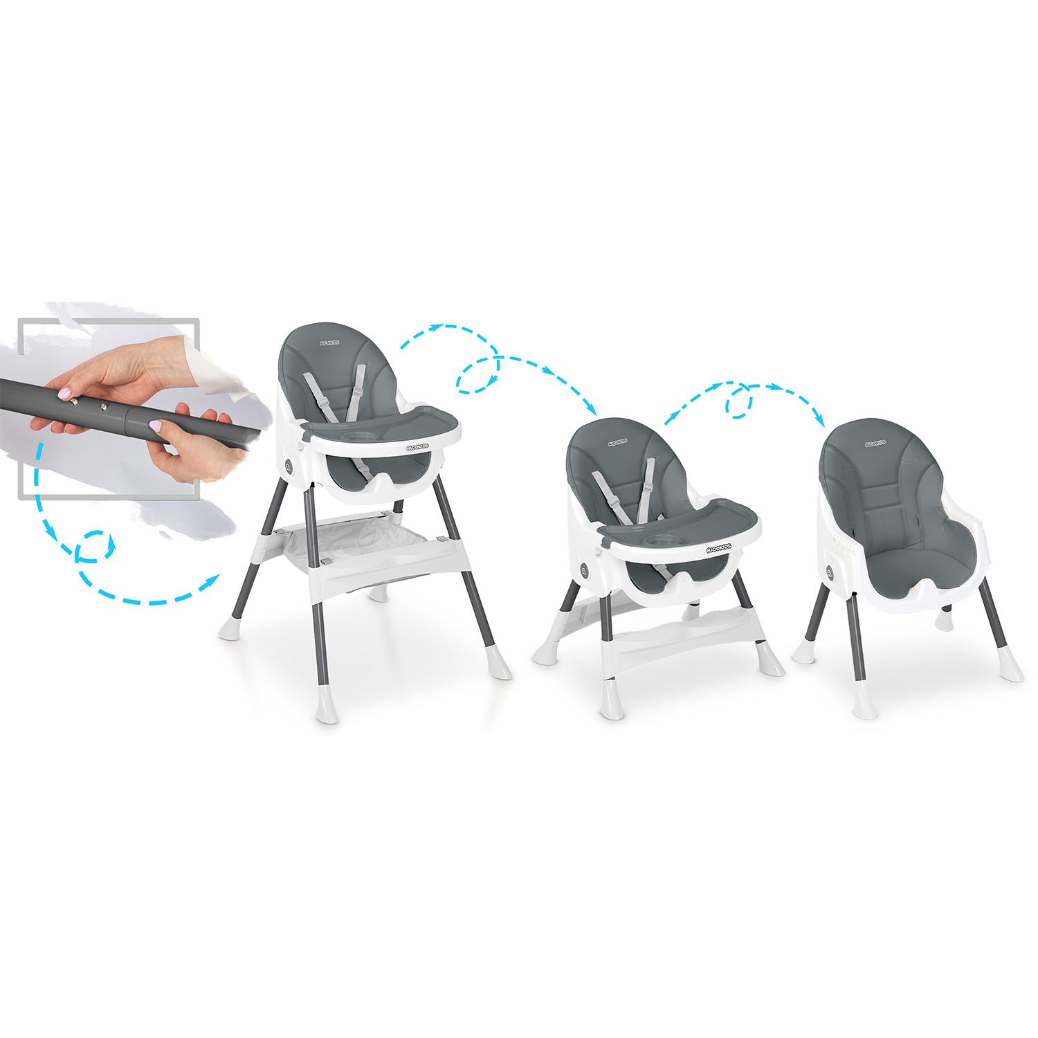 Ricokids Mani söötmistool, hall - Image 8