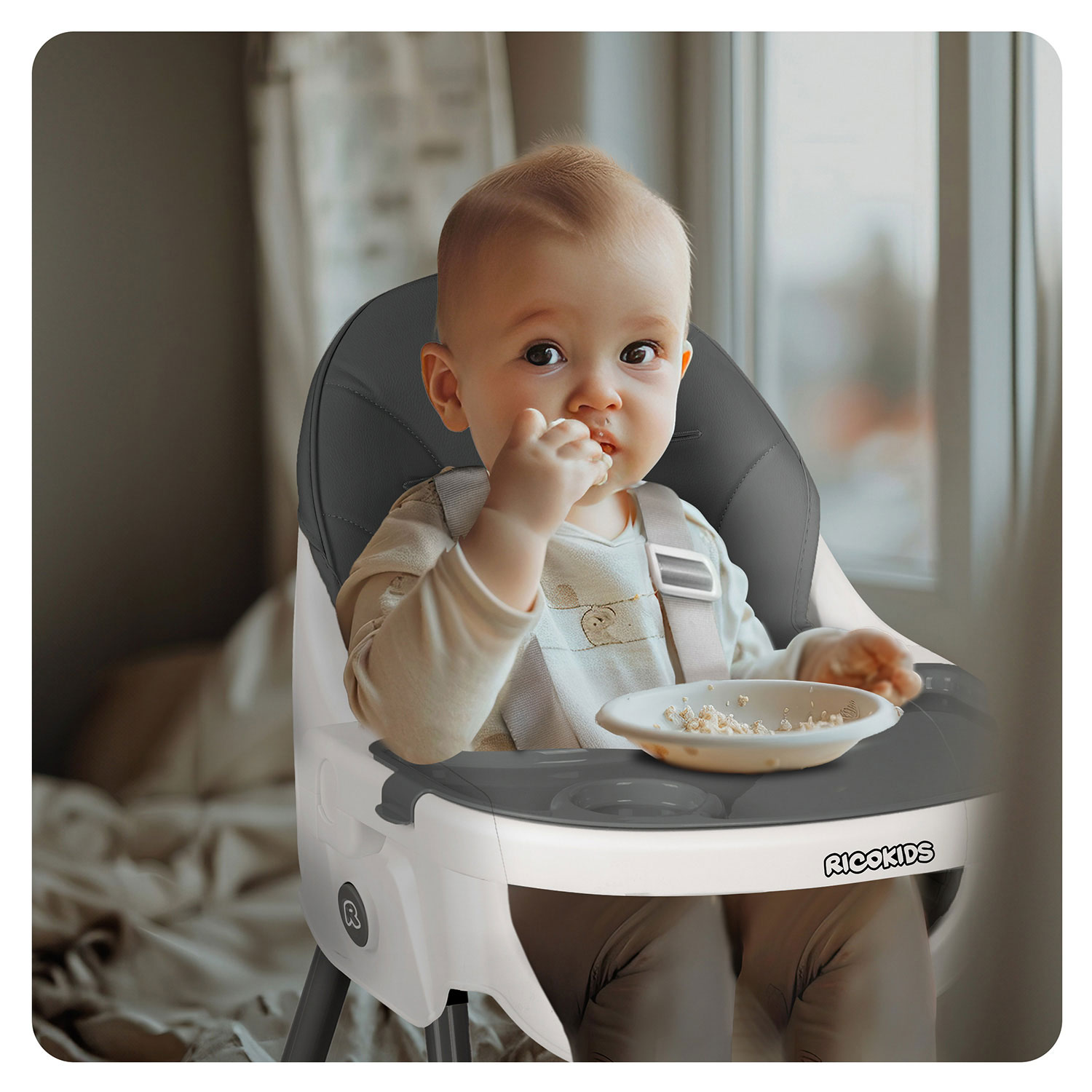 Ricokids Mani söötmistool, hall - Image 11